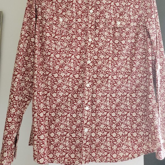 Lucky Brand Long Sleeve Button Down Collar Top M - Picture 2 of 10